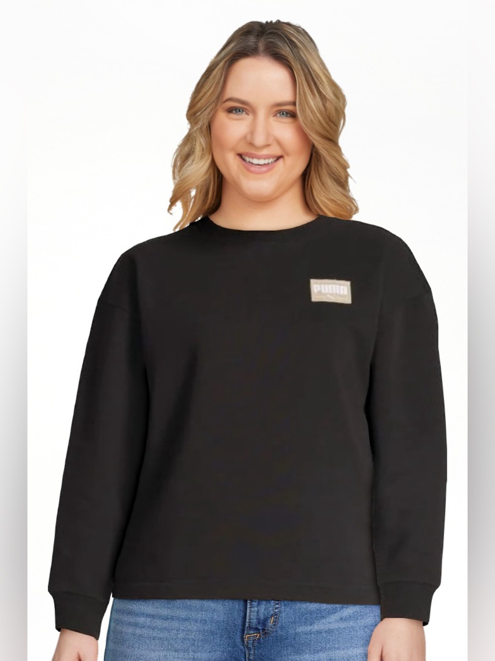 Puma Black Crew Sweatshirt with Tan Patch